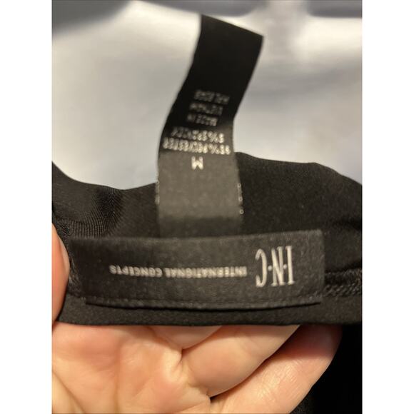 "INC INTERNATIONAL CONCEPTS" BLACK ONE SHOULDER SEQUINED STRAP TOP SIZE: M NWT - Picture 7 of 8